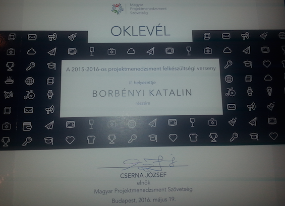 borbényi katalin oklevél projektmenedzsment