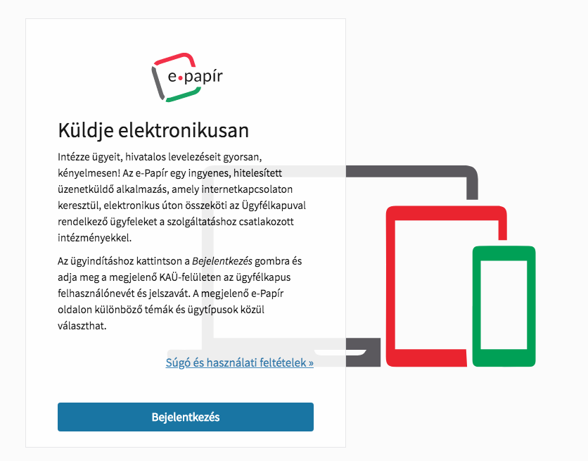belépés és regisztráció az epapir.gov.hu oldalra