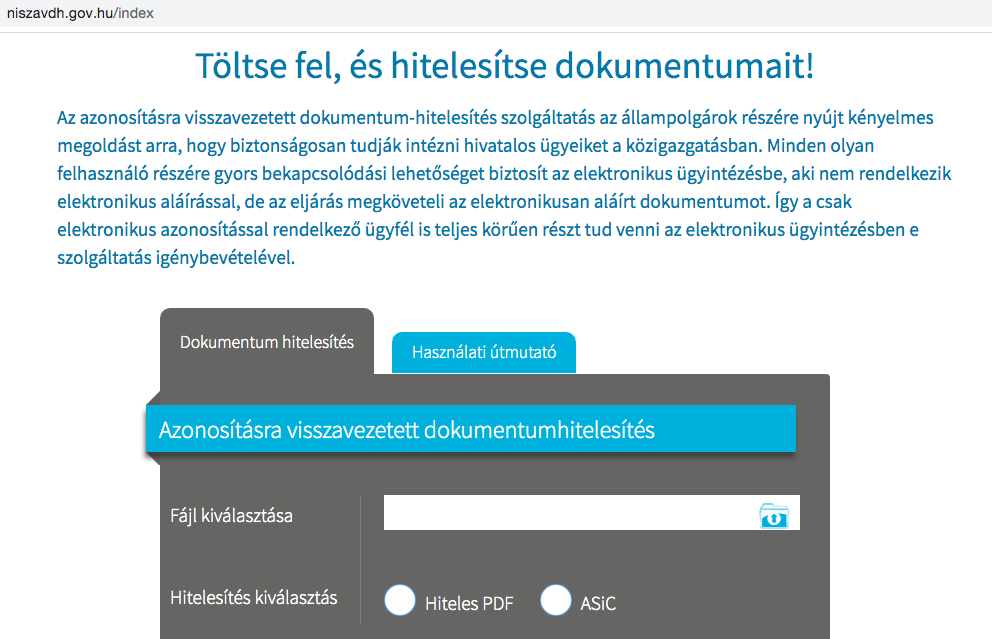 elektronikus e aláírás és hitelesítés az ügyfélkapu segítségével