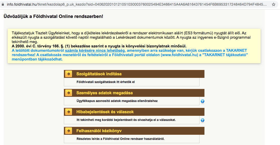 földhivatal online
