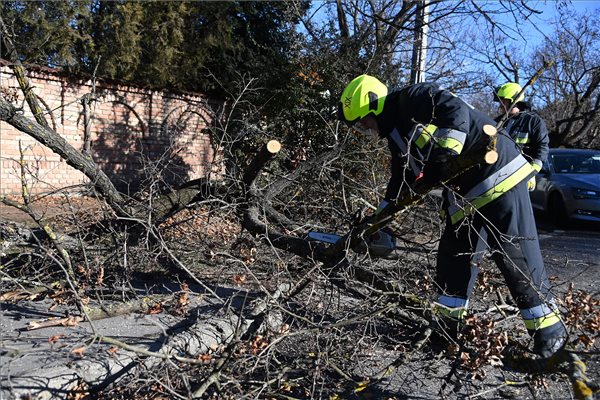 A Dunántúlon és a fővárosban ad sok munkát az erős szél a tűzoltóknak