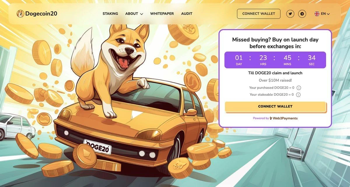 Elkapkodták a Dogecoin20-at az előértékesítésen, hamarabb jön a DEX listázás