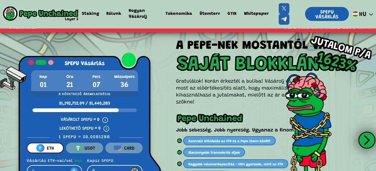 PEPU kriptovaluta előértékesítése