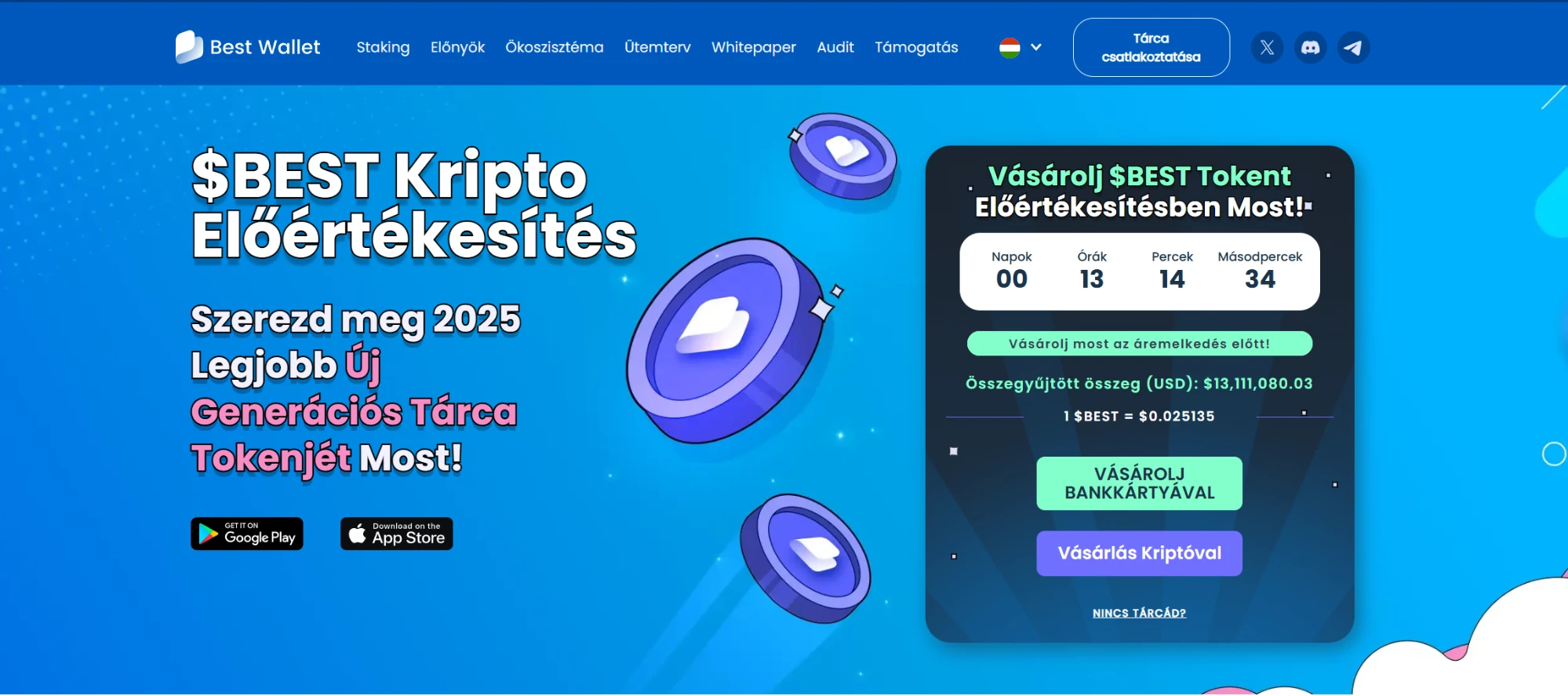 A Best Wallet Token előértékesítése már 13 milliónál jár